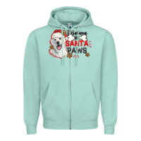 Seafoam i believe in santa paws Zipper Hoodie - CowGirlArtShop