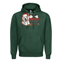 Sports Green i believe in santa paws Zipper Hoodie - CowGirlArtShop