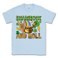 Dusty Blue Shamrock and roll Classic Tee - BundleAndBundleShop
