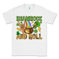 White Shamrock and roll Classic Tee - BundleAndBundleShop