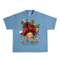 Pebble Blue Camp Hair Dont Care Messy Bun Bbs Urban Heavy Tee - BundleAndBundleShop