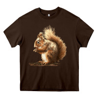 Chocolate Brown Squirrels Heavy Core Tee - LillyAllenDesigns