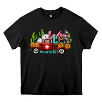 Black lpn nurse truck with cactus and sunflowers Heavy Core Tee - AdoDesignShop