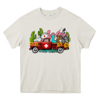 Cream lpn nurse truck with cactus and sunflowers Heavy Core Tee - AdoDesignShop