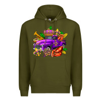 Army Green mardi gras truck olivia Premium Hoodie - OliviaCreatesArt