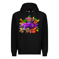 Black mardi gras truck olivia Premium Hoodie - OliviaCreatesArt