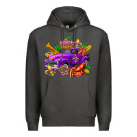 Charcoal Heather mardi gras truck olivia Premium Hoodie - OliviaCreatesArt