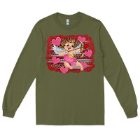 Army Green valentine's day cupid heart Long Sleeve Tee - RanaPortraitStore