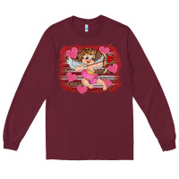 Burgundy valentine's day cupid heart Long Sleeve Tee - RanaPortraitStore
