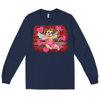 Navy valentine's day cupid heart Long Sleeve Tee - RanaPortraitStore