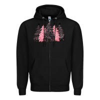 Black pink christmas trees Zipper Hoodie - CowGirlArtShop