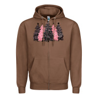Chestnut pink christmas trees Zipper Hoodie - CowGirlArtShop