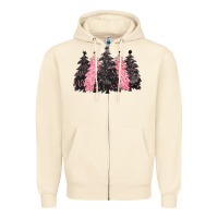 Sandshell pink christmas trees Zipper Hoodie - CowGirlArtShop