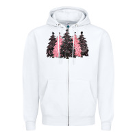 White pink christmas trees Zipper Hoodie - CowGirlArtShop