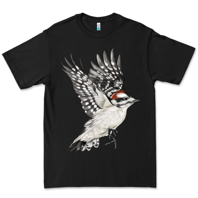 Flying Downy Woodpecker Premium Tee by LillyAllenDesigns | Teevron
