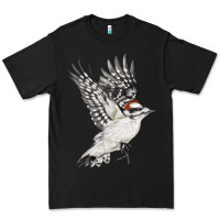 Black Flying Downy Woodpecker Premium Tee - LillyAllenDesigns