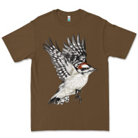 Cacao Flying Downy Woodpecker Premium Tee - LillyAllenDesigns