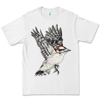 White Flying Downy Woodpecker Premium Tee - LillyAllenDesigns