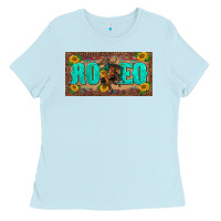 Baby Blue western rodeo horse leopard aztek sunflower license plate template Ladies Tee - BarkalooDesign
