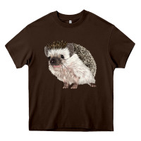 Chocolate Brown Hedgehog Illustrations Heavy Core Tee - LillyAllenDesigns