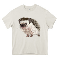 Cream Hedgehog Illustrations Heavy Core Tee - LillyAllenDesigns