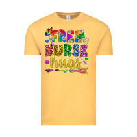 Vintage Mustard Free Nurse Hugs Pride LGBTQ+ Vintage Tee - BundleAndBundleShop