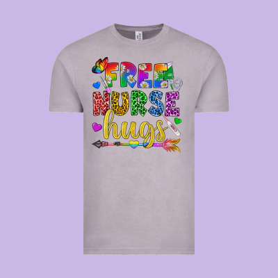 Free Nurse Hugs Pride Lgbtq+ Vintage Tee Designed By Bundleandbundleshop