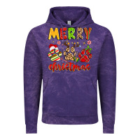 Cloud Purple merry christmas paws Vintage Hoodie - MaliasSmallBusiness