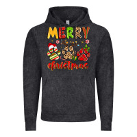 Vintage Black merry christmas paws Vintage Hoodie - MaliasSmallBusiness