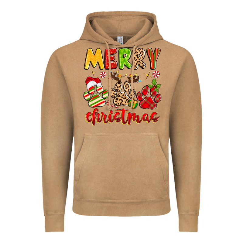 Merry Christmas Paws Vintage Hoodie by MaliasSmallBusiness | Teevron