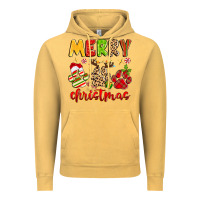 Vintage Mustard merry christmas paws Vintage Hoodie - MaliasSmallBusiness