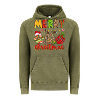 Vintage Olive merry christmas paws Vintage Hoodie - MaliasSmallBusiness