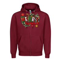 Burgundy merry mama Zipper Hoodie - CowGirlArtShop