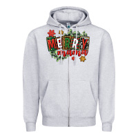 Heather Grey merry mama Zipper Hoodie - CowGirlArtShop