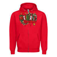 Red merry mama Zipper Hoodie - CowGirlArtShop