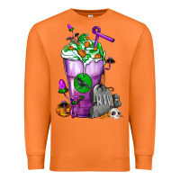 Carrot Halloween Cold Drink Frappe With Tombstone Premium Sweatshirt - FaDigitalArtStudio