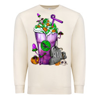 Sandshell Halloween Cold Drink Frappe With Tombstone Premium Sweatshirt - FaDigitalArtStudio