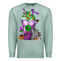 Seafoam Halloween Cold Drink Frappe With Tombstone Premium Sweatshirt - FaDigitalArtStudio