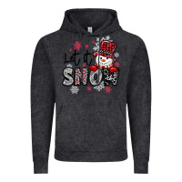 Vintage Black let it snow sowman snowflake Vintage Hoodie - MaliasSmallBusiness
