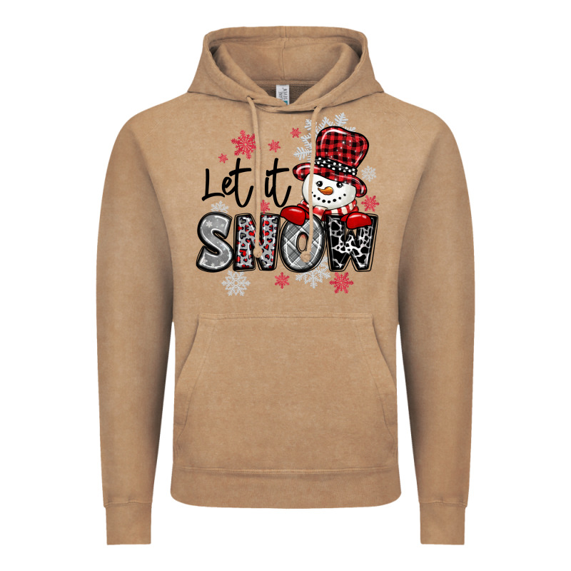 Let It Snow Sowman Snowflake Vintage Hoodie by MaliasSmallBusiness | Teevron