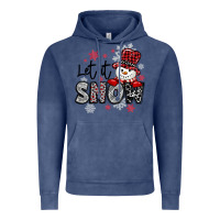 Vintage Denim let it snow sowman snowflake Vintage Hoodie - MaliasSmallBusiness