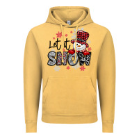 Vintage Mustard let it snow sowman snowflake Vintage Hoodie - MaliasSmallBusiness