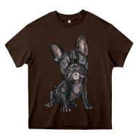 Chocolate Brown french bulldog Heavy Core Tee - BarkalooDesign