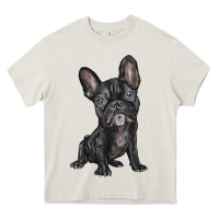 Cream french bulldog Heavy Core Tee - BarkalooDesign