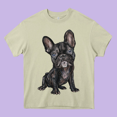 French Bulldog Heavy Core Tee Designed By Barkaloodesign