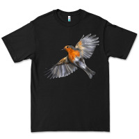 Black Flying American Robin Premium Tee - LillyAllenDesigns