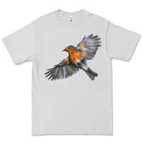 Dove Grey Flying American Robin Premium Tee - LillyAllenDesigns