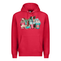 Cardinal pig coffee cups Premium Hoodie - OliviaCreatesArt