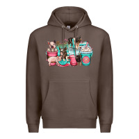 Coffee pig coffee cups Premium Hoodie - OliviaCreatesArt