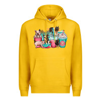 Lemon pig coffee cups Premium Hoodie - OliviaCreatesArt